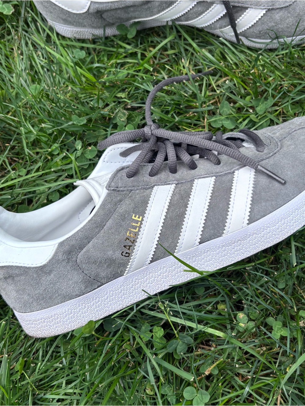 adidas Gazelle Men's Suede Sneakers - Gray & White - Picture 5 of 11